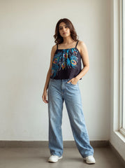 Peacock Reverie Crop Top