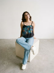 Peacock Reverie Crop Top